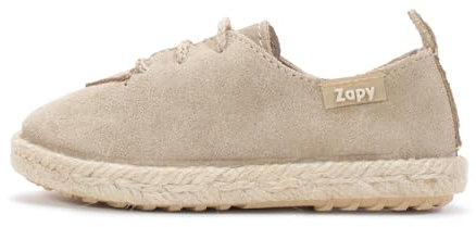 zapy W400114 - Zapatilla de ante con suela de esparto con cordones en color arena de la marca Zappy talla: 21