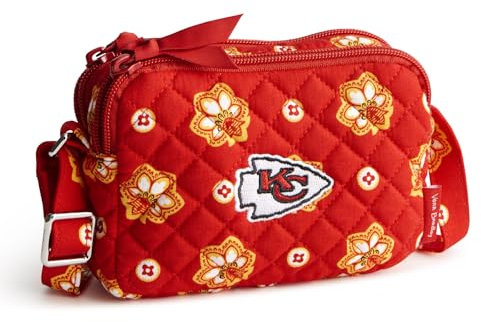 Vera Bradley Damen Cotton NFL Small Stadium Crossbody Bag Umhängetasche, Kansas City Chiefs auf rot/gelbem Bandana