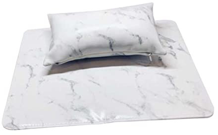 Housoutil Marbling Non-slip Resistant Dirt Hand Pillow Foldable Mat Rest Holder for Nail Hand Practice Portable Wrist Rests Work from Home Accessories