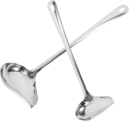 PRETYZOOM Gravy Ladle 2pcs Oil Spoon Spoon Mini Pencils Small Ladles for Serving Sauce Noodle Strainer Dessert Spoons Mini Seasoning Scoop Pouring Stainless Steel Hot Pot Garlic Juice
