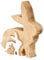 levandeo Hase Familie Holz Natur Braun Weiß Mangoholz Tischdeko Aufsteller Figur Osterhase Deko Frühling Ostern Tischdeko Aufsteller