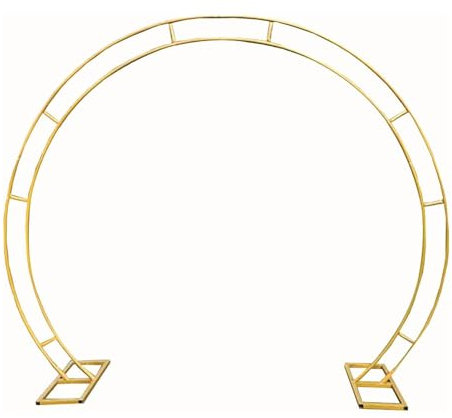 Hoiweqr Runde Ballonbogen, Ballon Ring Halter, Metall Ballon Ring Rahmen, Hochzeit Kulisse Halter, Garten Pflanzen Rahmen Hintergrund Stand, Für Hochzeitszeremonie, Geburtstagsfeier(Gold,2.8x3.2m)