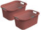 Rotho Country 2er-Set Wäschekorb 40l, Kunststoff (PP) BPA-frei, 40l (58.0 x 38.9 x 25.1 cm) (Rot)