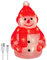 Gloworm YKL-1014 21 cm große Weihnachtsfigur aus Acryl beleuchteter Schneemann, 26 warmweiße LEDs 6-Stunden-Timer, Dual-Power USB oder Batterie: 3 x AA (Nicht im Lieferumfang enthalten), Innenbereich