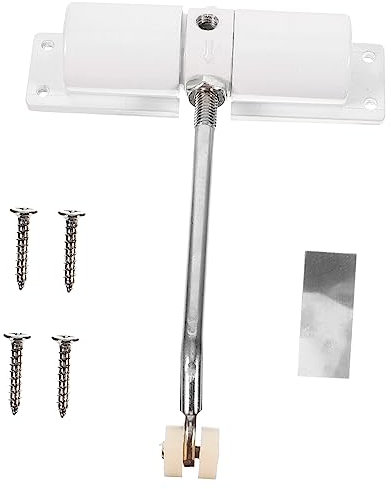AUTSUPPL Automatischer Türschließer Für Innenräume Federbelasteter Einfach Zu Installierender Türschließer Weiß Mit Einstellbarer Schließgeschwindigkeit Für Und Rechte Türen
