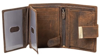 Hörner Fortis Geldbeutel Herren Braun I Echtes Leder I Hochwertige Geldbörse I Wallet for Men I Portemonnaie I Brieftasche I Karten Portemonnaie I RFID Schutz
