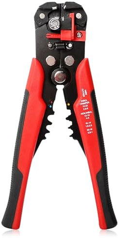 Pince à Dénuder, 3-en-1 Multifonctionnel Pince à Denuder Automatique, Légères et Portables, Dénuder/Serrer/Couper Les Fils et Les Câbles AWG 24-10 (0,25-6,0 mm²)