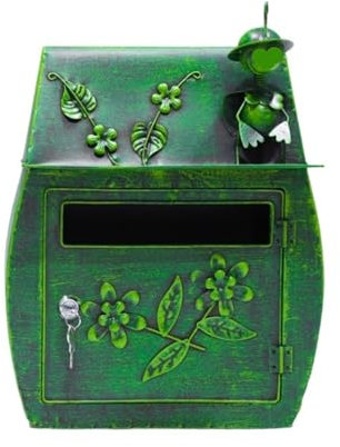 AMYSTY Cassetta Postale Cassetta Lettere Cassetta Postale Cassetta Postale Idilliaca retrò A Parete con Cassetta Postale Esterna con Serratura Cassette Postali Condominiali(Grün)