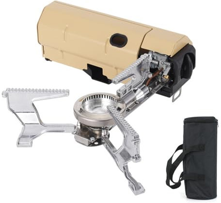 STGBCST Hornillo de gas de acero inoxidable para camping, hornillo de gas para exteriores, cartuchos de gas, cartuchos, hornillos de camping, para camping, senderismo, barbacoa portátil