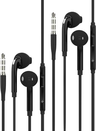 HOYULLI 3.5mm Klinke Mit Kabel Kopfhörer (2 Stück) für Phone Wired Headset Mikrofon Audio Musik Earphones Ohrhörer in-Ear Ohrstöpsel MP3 PC Tablet Android Auto Aux Kompatibel für Samsung Galaxy 88
