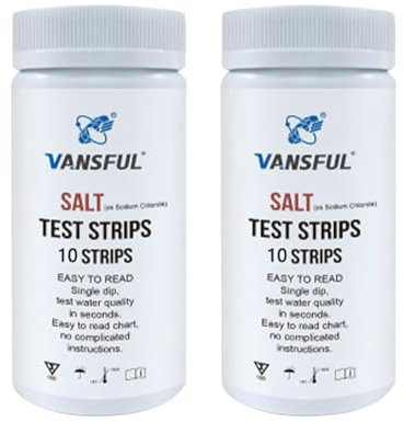 20 Bandelette Test Piscine Au Sel, Mesure La Teneur En Sel La Piscine Pour La Teneur En Chlorure Sodium, Bandes De Papier De Détection De Piscines