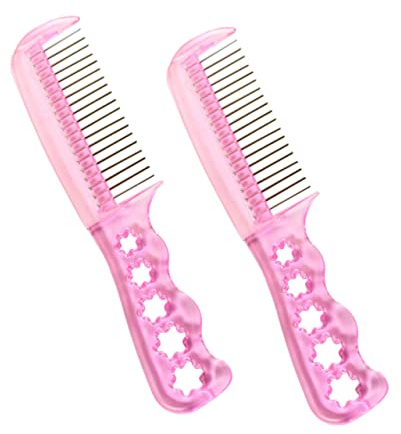 CLISPEED 2pcs Anti-static Wire Brush for Dolls Hair Lightweight Plastic and Steel Wig Wire Comb for Synthetic Doll Hair
