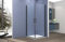 Box doccia angolare 70x80 cm apertura due ante battenti H200 cm cristalli trasparente 6mm profilo Nero Opaco IVO