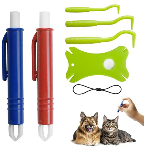 Venprodium 6 Piezas Juego de Quita Garrapatas con Pinzas para Garrapatas, Ganchos para Pulgas y Tarjeta con Lupa, Pinza Garrapatas, Eliminación Eficaz de Plagas, para Gatos, Perros y Humanos
