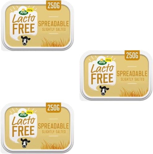 Lactose Free Butter Slightly Salted Spreadable 250g ARLAs Lactofree (3x250g)