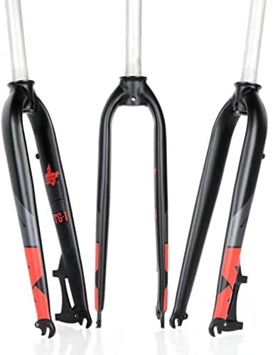 AADDFDD Mountain Bike Rigid Forks 26 27.5 29'' MTB Rigid Fork Disc Brake Aluminum Alloy Bicycle Rigid Fork 1-1/8'' Threadless Ultralight QR 9mm 820g (Color : Red, Size : 27.5'')