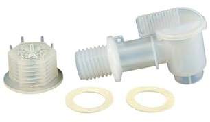F & R Zapfhahn für Gärfässer I Kunststoffhahn mit Kontermutter & Dichtungen I Ø 2,3 cm Gewinde I Hahn ideal zum Umfüllen von Wein, Most oder Maische
