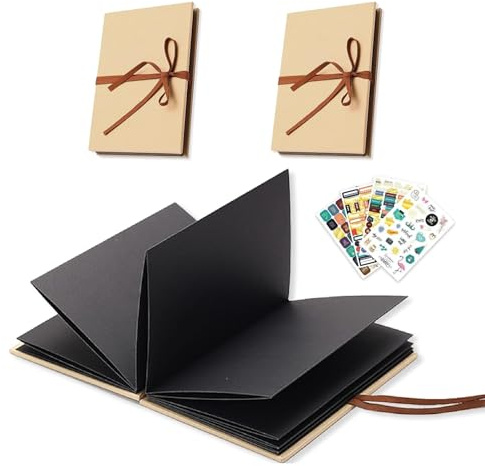 2er Pack 5 Inch Fotoalbum Klein Fotoalbum zum Selbstgestalten Schwarz Kleines Fotobuch zum Selbstgestalten Kann als Abschluss Geschenk,Hochzeit,Valentinstag,Weihnachten(11.5 X 18 Cm 34 Seiten)