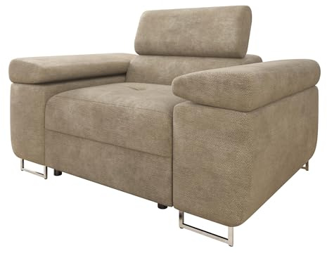 Mirjan24 Sofa Torezio I mit Einstellbare Kopfstützen, Einzelsofa, Polstersofa, Füße aus Metall Chrom, Sofagarnitur, Wohnlandschaft, Couchgarnitur (Lumo 30)