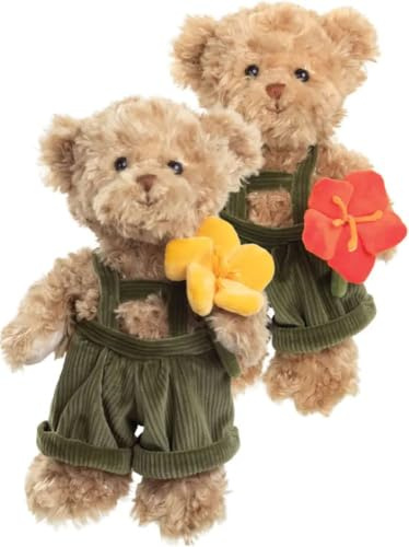 Teddys Rothenburg Bukowski Teddybär Romantic mit roter Blume 25 cm Stofftier Plüschteddybär