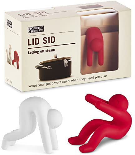 Lid Sid: Pot Lid Lifter | Lid Holder that Keeps Pot from Boiling over| Cool Gadgets & Cute Kitchen Accessories | by Monkey Business