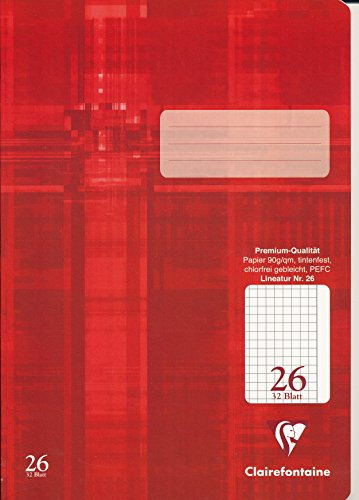 Clairefontaine Schulheft Lineatur 26 DinA 4 32 Blatt Premium Qualität