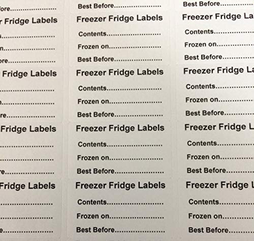 Printed Food Freezer Labels Hi Tac Stickers for Meat, Fish, Vegetables, Fruit (White)