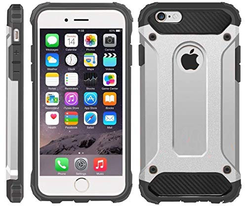 iPro Accessories iPhone 6 Case, iPhone 6S Cover, Military-Duty Case - Impact Resistant Hybrid Heavy Duty [armor case] Dual Layer Armor Hard Plastic And Bumper Protective [SHOCKPROOF] Case (SILVER)