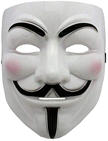 LoveLegis Maske - weiße Farbe - Karneval - Halloween - Frau - Mann - V für Rache - Kerl fawkes - Film - berühmt - anonym - Geschenkidee für Weihnachten und Geburtstag