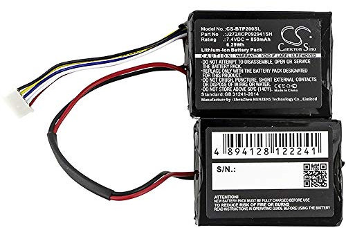 Replacement Battery for Beats model, fits Part No Pill 2.0, MH812AMA-UG, B0513 7.4V Li-ion 850mAh/6.29Wh 45.0g / 1.59oz Size: 40.66 x 30.10 x 10.10 mm x 2 pcs