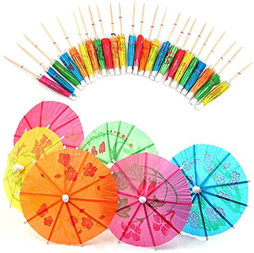 Cocktail Sonnenschirme,50er Pack Cocktailschirme,Papierschirm für Strandpartys,Cocktaildekoration für Accessoires,Gemischte Farben Mix