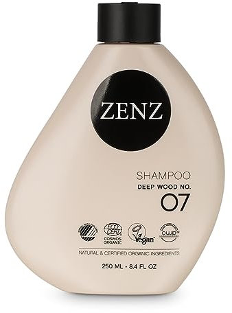 ZENZ | Shampoo | Deep Wood No. 07 | 250 ml | Duft von Sandelholz, Patchouli & Myrrhe | Silikonfrei | Besonders geeignet für lockiges & trockenes Haar | Für alle Haartypen