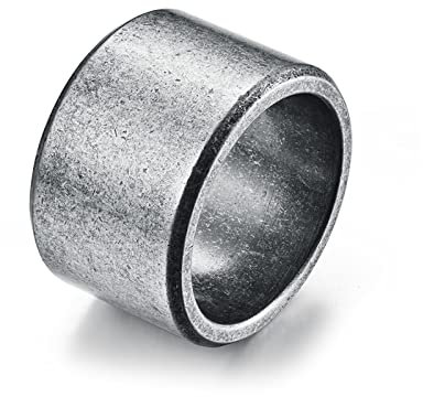 BCughia Bandringe Silber, Schmuck Ringe Edelstahl Matt Gebürstet Verlobungsring Ardeo Männer Größe 54(17.2)