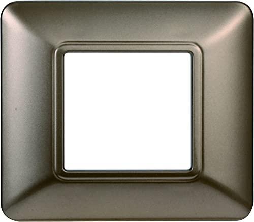 Platte aus Technologie, kompatibel mit der Serie BTICINO Matrix 2-3-4-6 verschiedenen Farben (2 Module, Bronze)