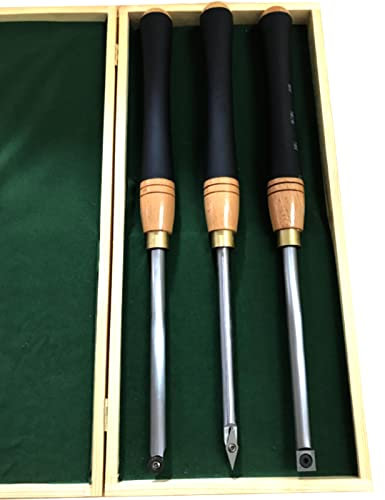 Drechselmesser 3Pcs Set Drechseleisen Hss Stechbeitel Drechselbeitel Drechselwerkzeug Schnitzwekzeug Mit Hartmetall & Wendeplatten Meißel Stecheisen Drehmeißel Drechseln Drehwerkzeuge