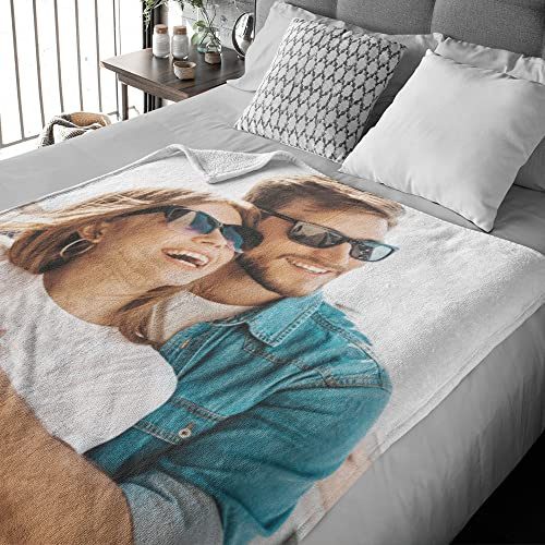 love print Coperta Personalizzata in Pile Plaid Personalizzato con Foto Singola e Dedica Idea Regalo per Ogni Occasione Personalizzabile 100X150 (130x180, FOTO SINGOLA)