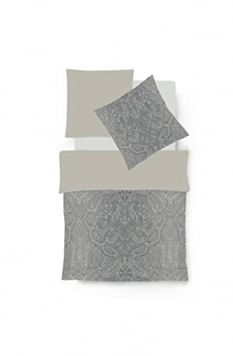 fleuresse Bettwäsche Black Premium Damast (484313) (Caviar 0001, 2-teilig: 1 x 80x80 cm + 1 x 135x200 cm, 100% Mako-Baumwolle, Schwarz, Luxus, Atmungsaktiv, Unisex, Reißverschluss)