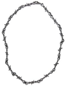 Urban Classics Unisex Barbed Wire Necklace one Size Gunmetal
