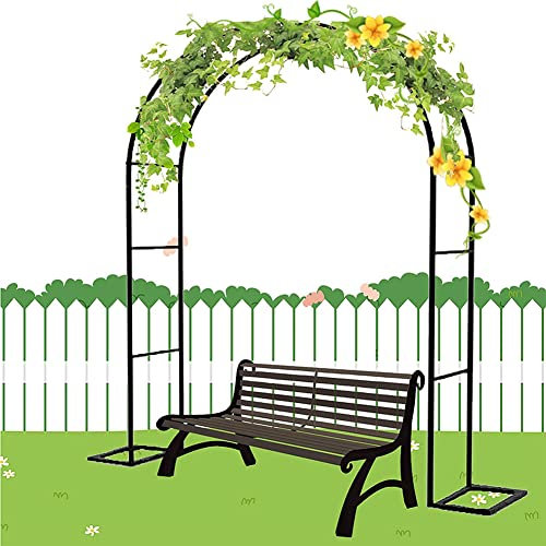 ALDYS Rosenbogen Verzinkt Rost Rankhilfe Torbogen Rosen Gartenbogen Freistehend Hochzeit Rankbogen Metall Stabil Für Pergola Terrasse Hinterhof Breite 120 cm 140Cm 180Cm 240Cm 300Cm,Weiß,W3.5M*H2.2M