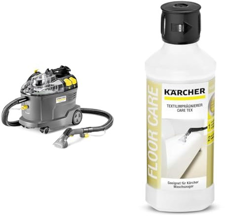 Kärcher Waschsauger Puzzi 8/1, leistungsstark, für die Reinigung von Polstern, Fleckentfernung auf textilen Flächen, inkl. ergonomischer, kurzer Polsterdüse & Textilimprägnierer Care Tex RM 762