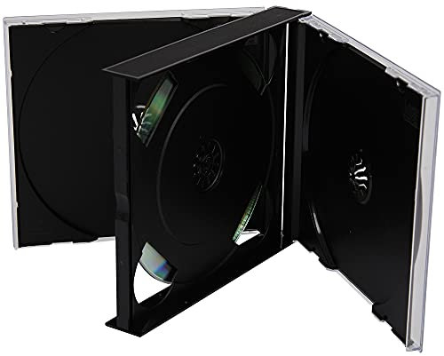 5 custodie professionali multi 3 per CD, DVD, Blu-Ray, con vassoi e dorso da 22 mm, scelta affidabile per aziende musicali e confezioni multiple di CD