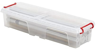 Kreher Weihnachtlicher Geschenkpapierbox 20 Liter mit verschließbarem Deckel, aus Kunststoff in robuster Ausführung (1)