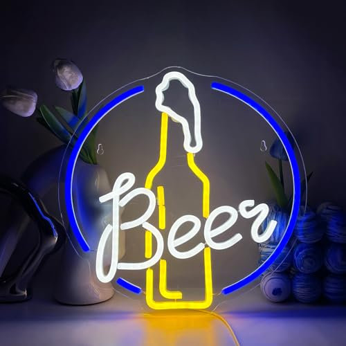 YUEYYNS Bier Neon Licht LED Bier Neon Schilder Bar Neon Licht Zeichen Neon Lights Decoration USB Neon Zeichen für Home Bar Club Party Küche Hotel Dekor