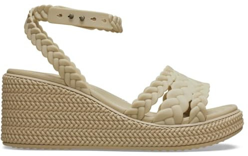 Crocs Brooklyn Woven Ankle Strap Wedge Chai Size 7 UK Women