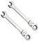 Leliafleury 2pcs 6mm Ratchet Spanner Flex-Head, Combination Wrench, Polished CR-V Chrome Vanadium Steel Metric Spanner, 72-Tooth, Box and Open End Ring Ratcheting Spanner Tool for Home Bicycle