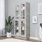 Cosisti Vitrine Salle a Manger Armoire de Rangment Vitrine vitrine Salon Meuble vitrine pour Salon-Gris béton-82.5 x 30.5 x 185.5 cm