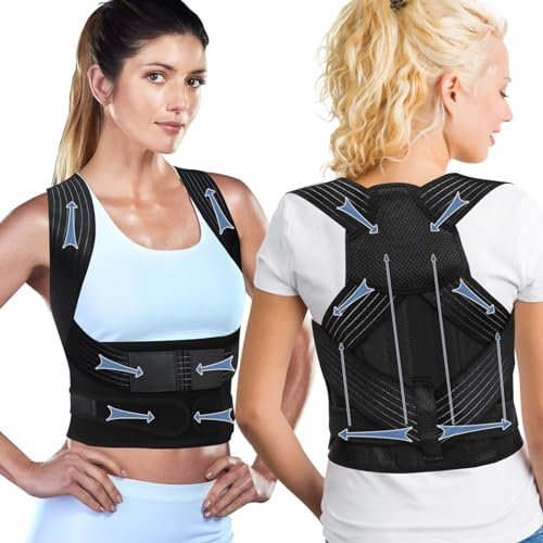 Kihhvlo Rücken Geradehalter Haltungskorrektur Rücken Damen und Herren, Leicht Atmungsaktiv Bandage Rückenstütze Schultergurt, Verstellbare Rückenstützgürtel für Rücken Back Posture Corrector