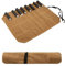 Borsa per coltelli, coltello da cucina con 8 scomparti per coltelli e cucchiai, in tela di cera, regalo per cuochi professionisti o appassionati culinari, cachi