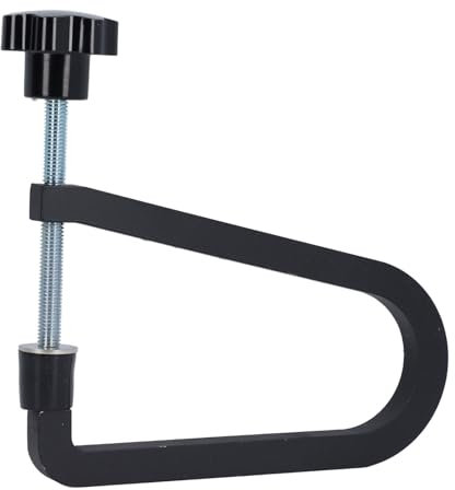 Acoustic Guitar Bridge Clamp Cast Steel Guitar Bridge Clamp, Deep Throat U Clamp for Luthiers, Guitarists, Guitar Enthusiasts (R260 Black)