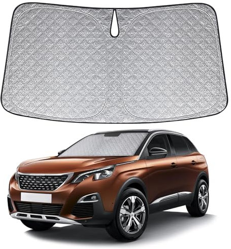 Opaltool Parasol Coche Delantero Plegable Repuesto para Peugeot 3008 2016-2024, Coche Sol Sombra Bloquea los Rayos UV en el Interior del Parasol Protector